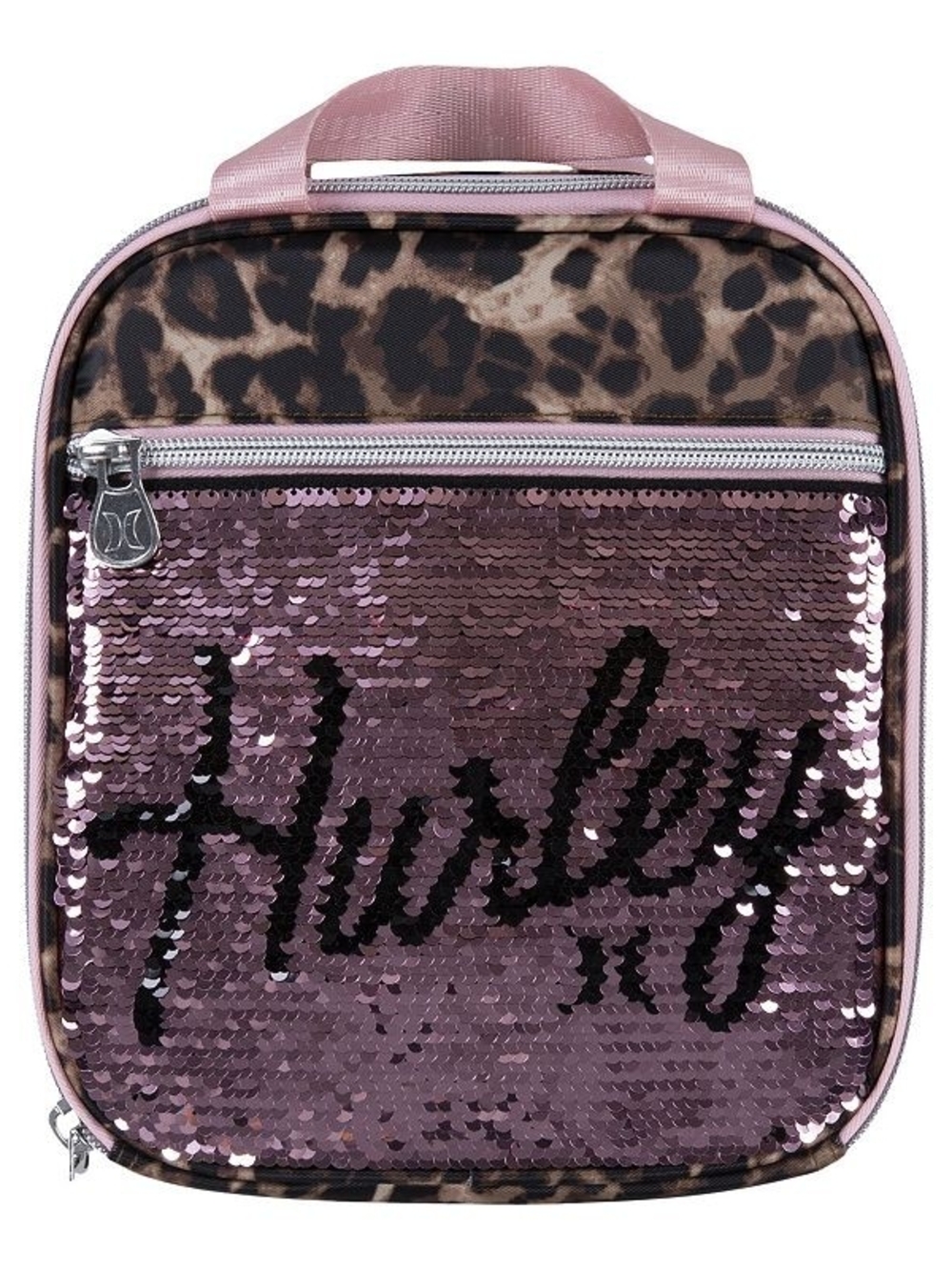 Hurley Pink Sequin Leopard Lunch Bag